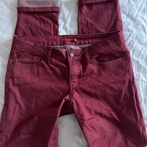 PrAna Women’s Mid-rise Jeans, Red. Like new! size 6/ 28